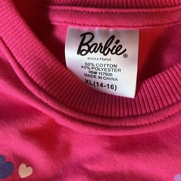 New,Big Girls Barbie sweatshirt - Picture 2 of 4